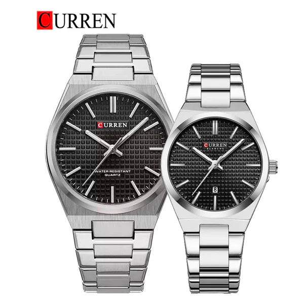 CURREN Original Stainless Steel Band Wrist Watch For Couples