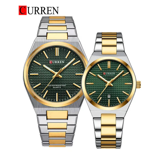 CURREN Original Stainless Steel Band Wrist Watch For Couples