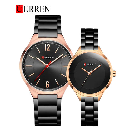 CURREN Original Stainless Steel Band Wrist Watch For Couples